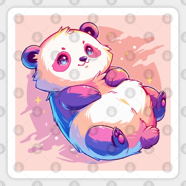 Happy panda with vivid colors Magnet by etherElric